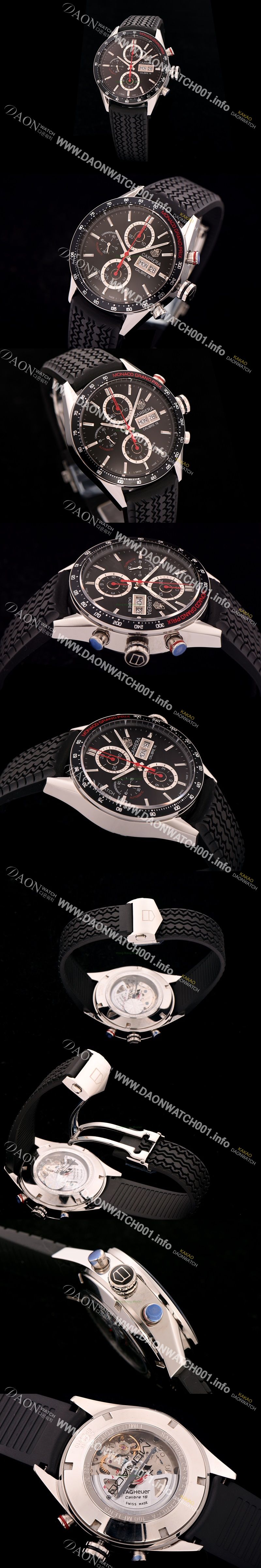 미러급 태그호이어 남성용 까레라 칼리버 16 크로노그래프 블랙다이얼 TAG0425 Ⅳ