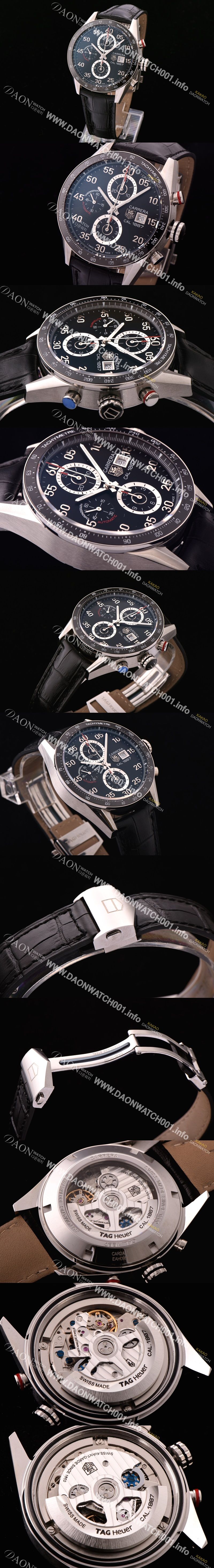 미러급 태그호이어 남성용 까레라 크로노그래프 블랙 다이얼 TAG0440 Ⅳ