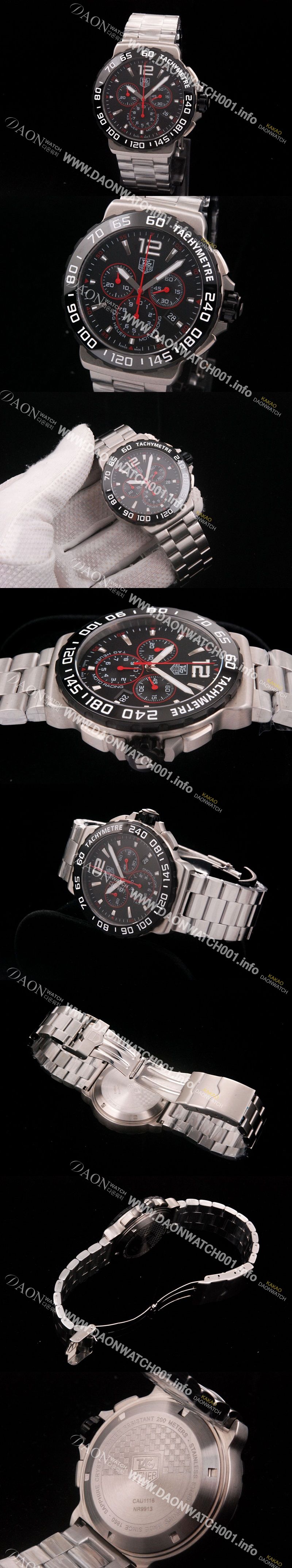 미러급 태그호이어 남성용 포뮬러 모토레이싱 크로노 블랙 다이얼 F1 TAG4211 Ⅳ