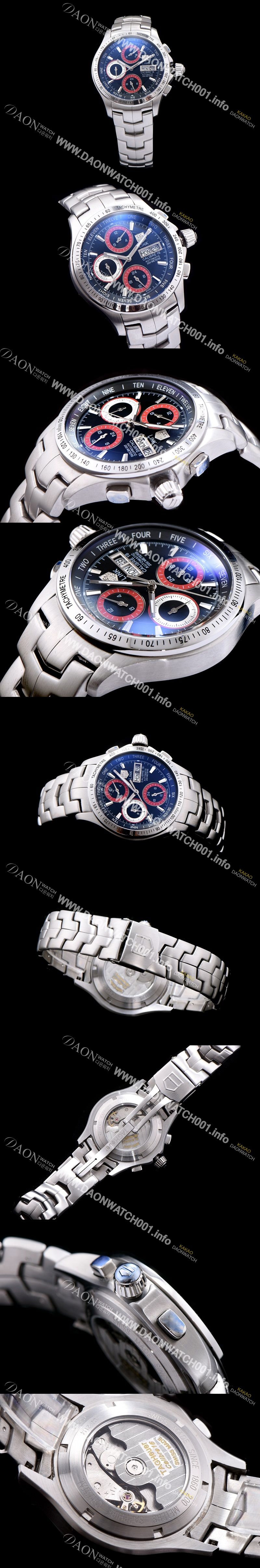 미러급 테그호이어 남성용 링크 시리즈 칼리버 16 크로노그래프 블랙 다이얼 오토매틱 무브먼트 TAG0231 Ⅳ