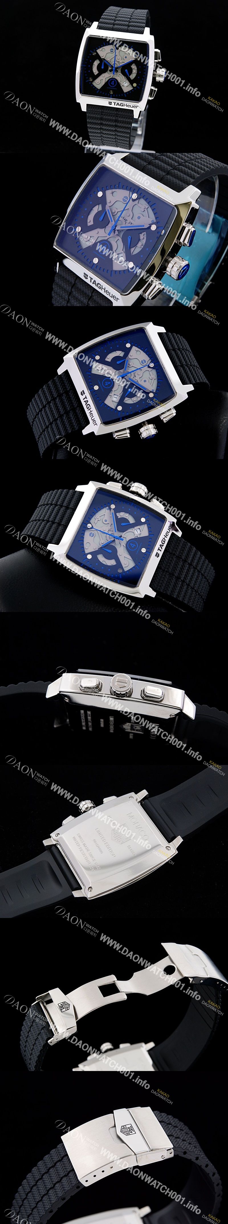 미러급 태그호이어 남성용 모나코 스위스 쿼츠 블랙 다이얼 44mm TAG4214 Ⅳ