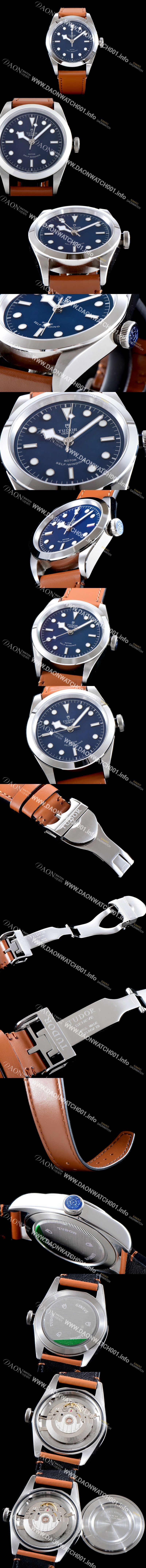 미러급 튜더 남성용 빈티지 베이지 가죽 스트랩!! 블랙 베이 M79500-0008 스노우플레이크 오리지널 동일 무브 블루 다이얼 스위스 ETA 2824-A2 오토매틱 무브먼트 TUD0334 Ⅳ