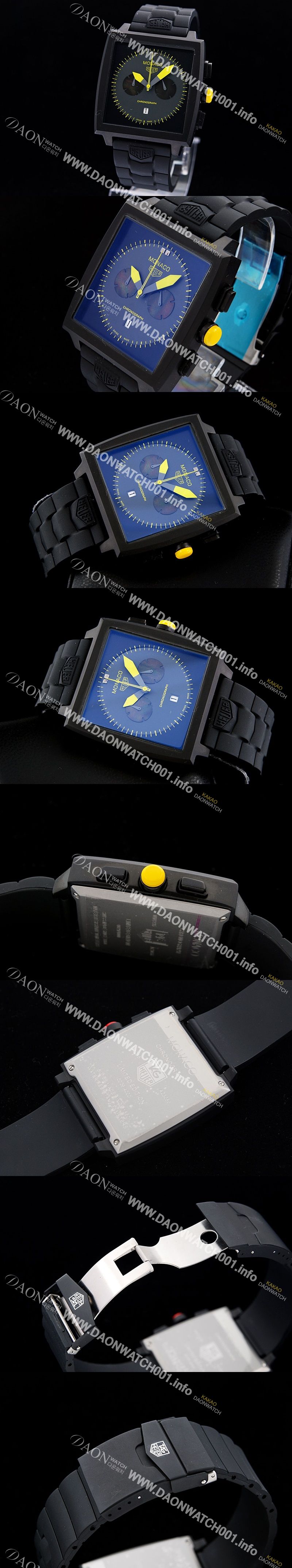 미러급 태그호이어 남성용 모나코 스위스 쿼츠 블랙 다이얼 44mm TAG4225 Ⅳ