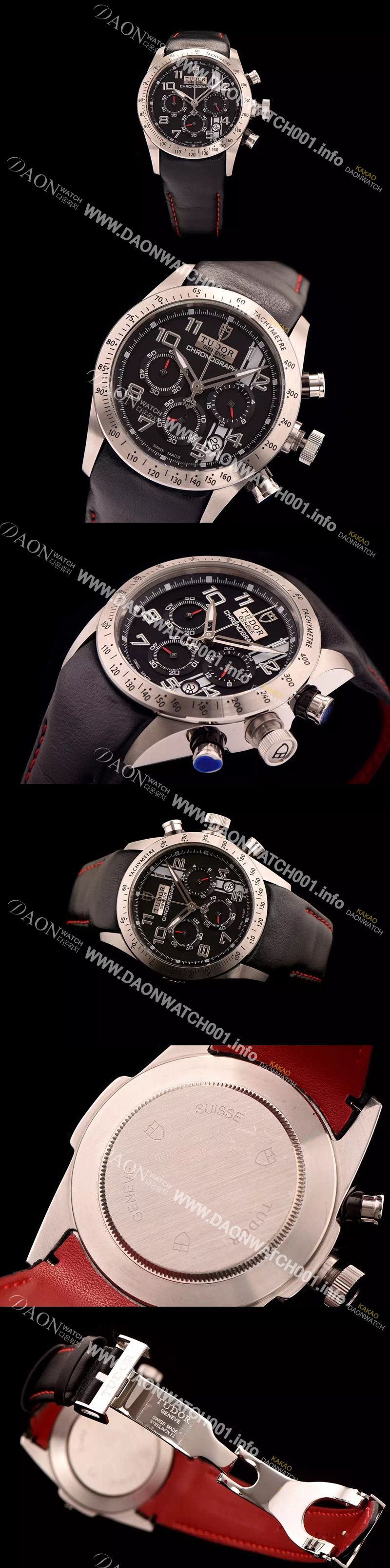 미러급 튜더 남성용 스위스 ETA 쿼츠 블랙 다이얼 TUD4242 Ⅳ