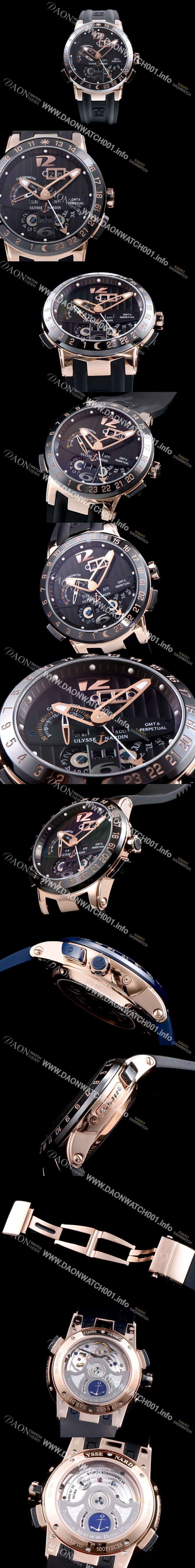 미러급 율리스나르당 남성용 율리시스 나르딘 326-03 이그제큐티브 엘 토로 지엠티 퍼페츄얼 블랙 다이얼 오토매틱 무브먼트 ULY4200 Ⅳ