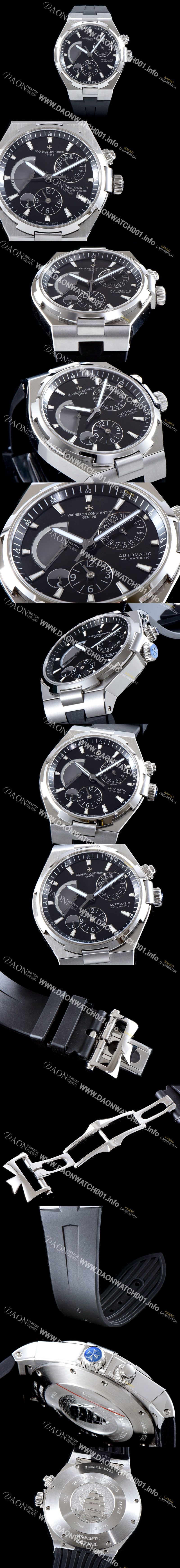 미러급 바쉐론콘스탄틴 남성용 오버시즈 47450/000W-9511 듀얼 타임 파워리저브 블랙 다이얼 오토매틱 무브먼트 VAC0200 Ⅳ