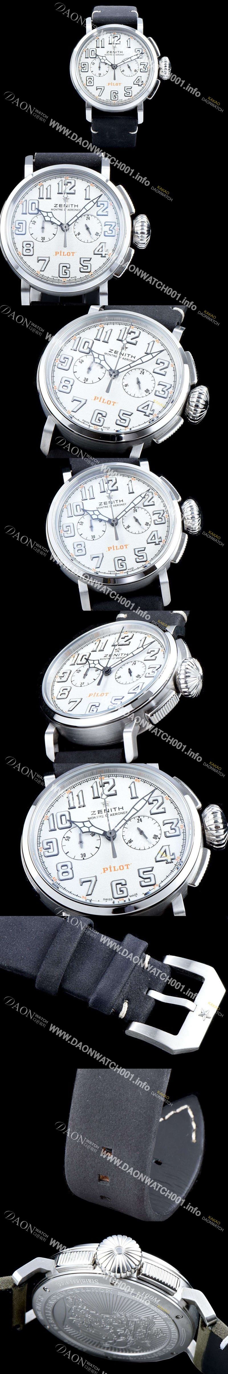 미러급 제니스 남성용 파일럿 헤리티지 타입20 11.2430.4069/21.C773 톤업!!크로노그래프 슬레이트 화이트 그랜드 다이얼 일본 수입산 쿼츠 무브먼트 ZEN4203 Ⅳ