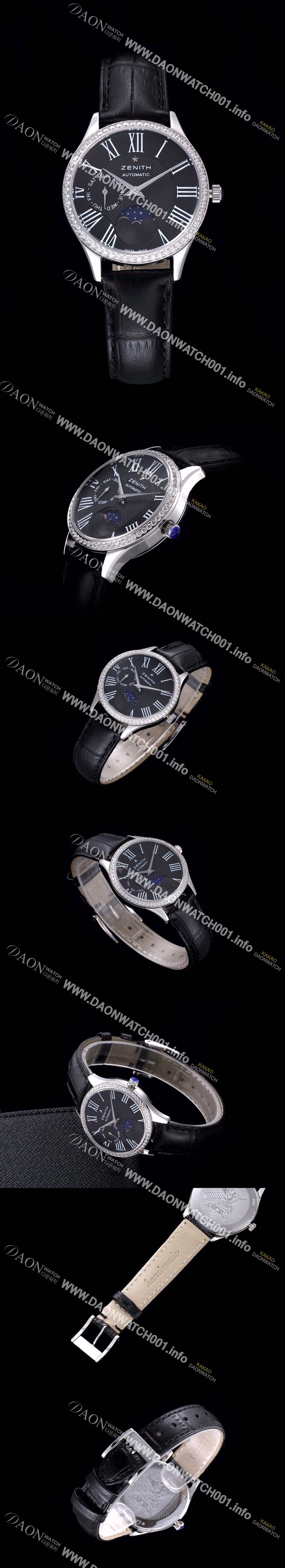 미러급 제니스 남성용 16.2310.69202.C706 스위스 쿼츠 쥬얼리 베젤 블랙 다이얼 ZEN043 Ⅳ