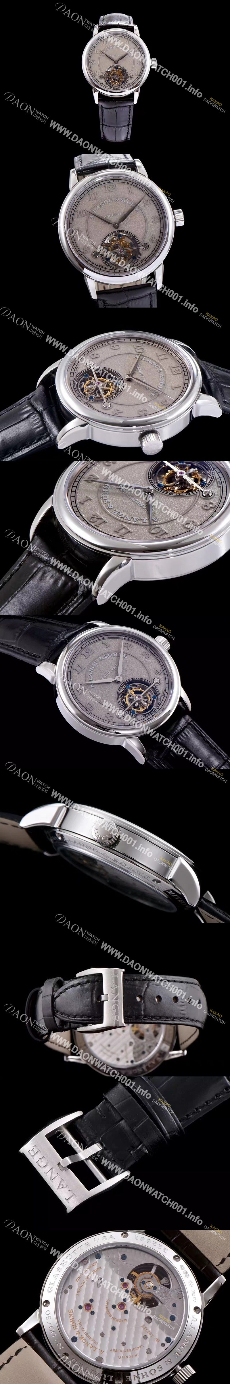 미러급 아랑게운트죄네 남성용 Handwerkskunst 그레이 다이얼 투어빌론 무브먼트 LAN4202 Ⅳ