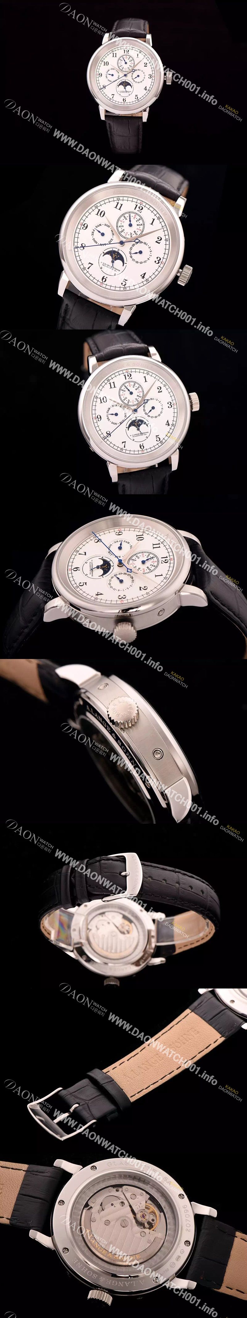 미러급 아랑게운트죄네 남성용 1815 시리즈 워치 문페이즈 화이트 다이얼 오토매틱 무브먼트 ALS4201 Ⅳ