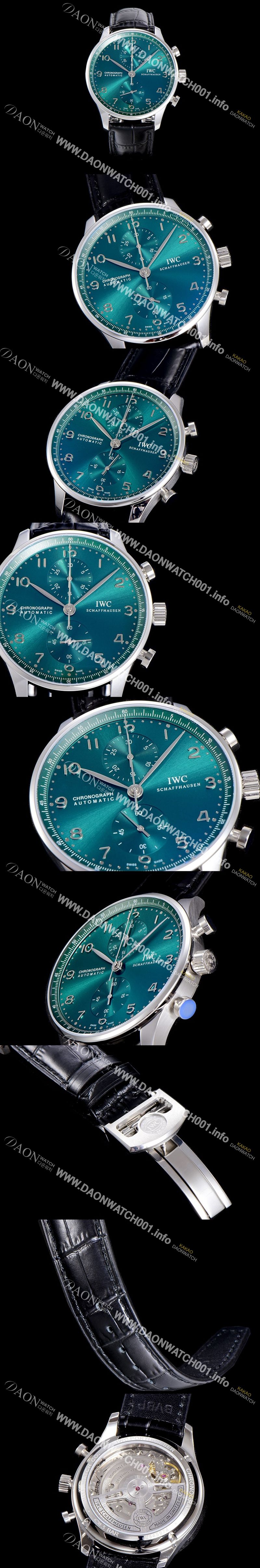 미러급 아이더블유씨남성용 포르투기즈 IW371615 그린 크로노그래프 스틸 41미리 그린다이얼 IWC85646 Ⅳ
