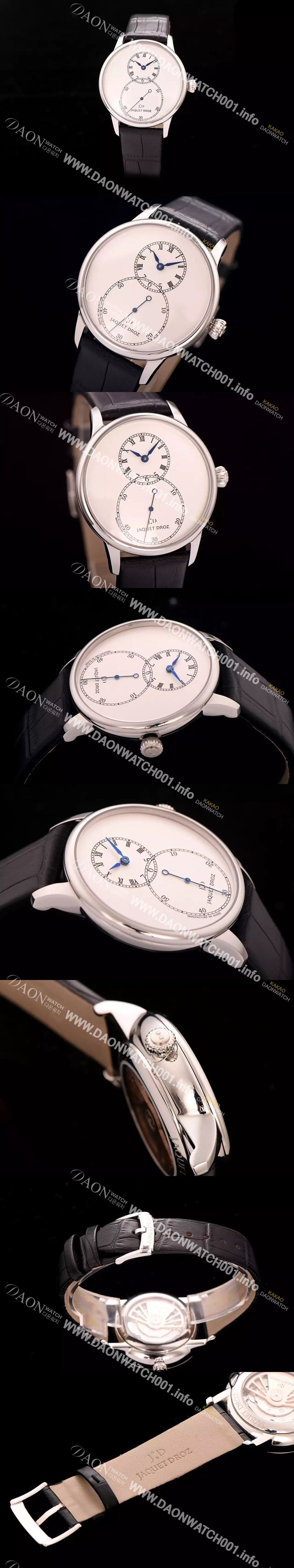 미러급 자케드로 남성용 빅세컨즈 43mm 오토메틱 화이트다이얼 JAD4202 Ⅳ