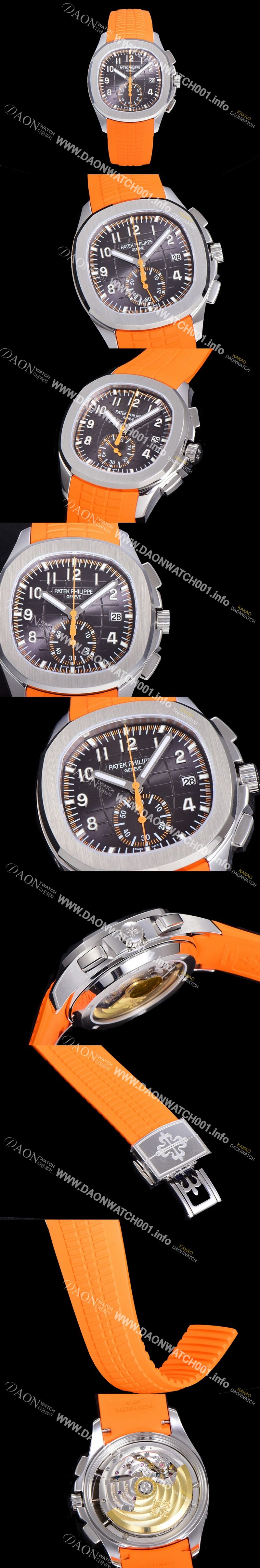 미러급 파텍필립남성용 아쿠아넛 5968A 크로노그래프 스틸 42미리 오토매틱 블랙 다이얼 PAT63309 Ⅳ