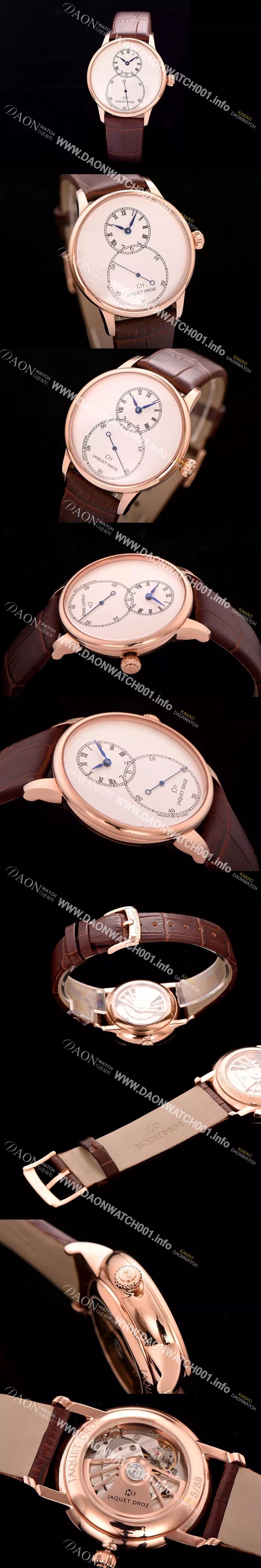 미러급 자케드로 남성용 빅세컨즈 43mm 오토메틱 로즈골드 화이트다이얼 JAD4204 Ⅳ