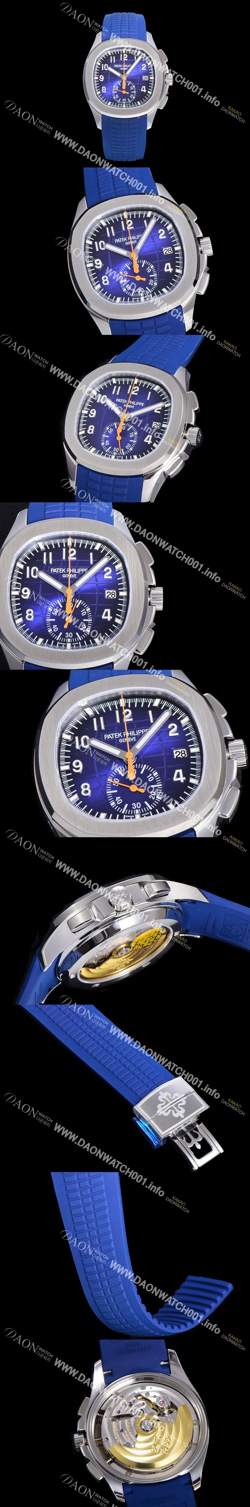 미러급 파텍필립남성용 아쿠아넛 5968A 크로노그래프 스틸 42미리 오토매틱 블루 다이얼 PAT54631 Ⅳ