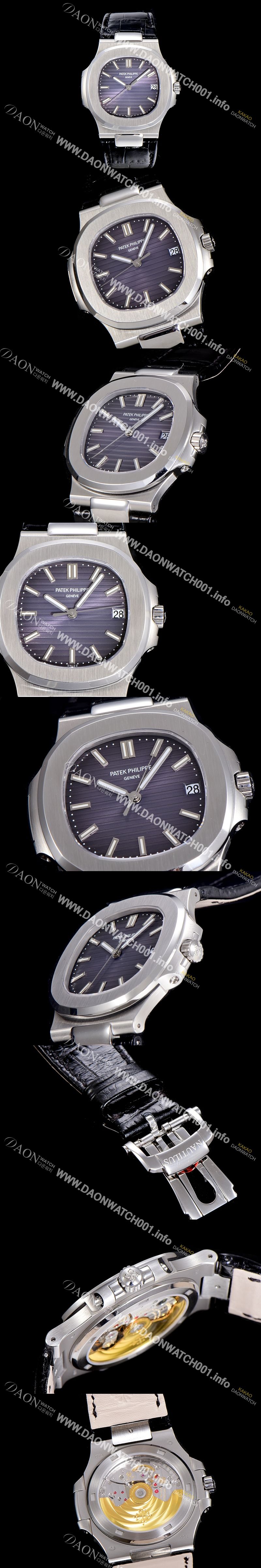 미러급 파텍필립 남성용 노틸러스 5711G 블루그레이톤 다이얼 Cal.324 S C 타입무브 오토매틱 40미리 가죽줄 PAT52930 Ⅳ