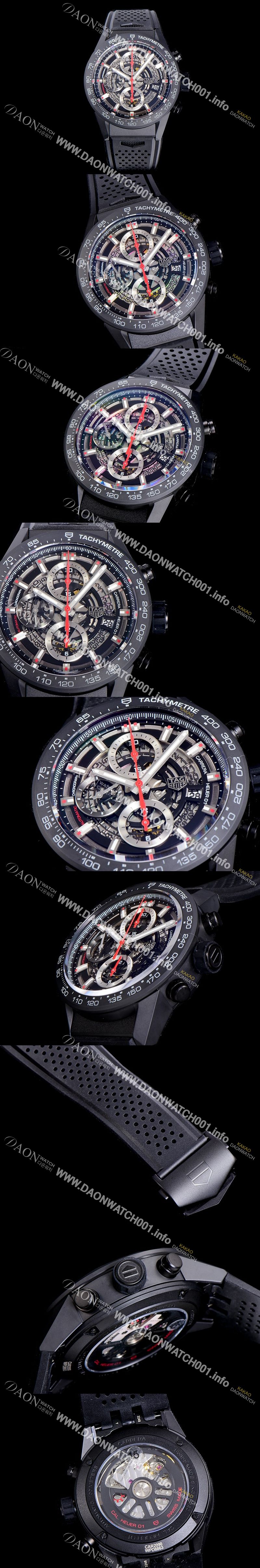 미러급 태그호이어남성용 신상품출시!! 까레라 칼리버 크로노그래프 오토매틱 43mm 블랙다이얼 TAG36799 Ⅳ