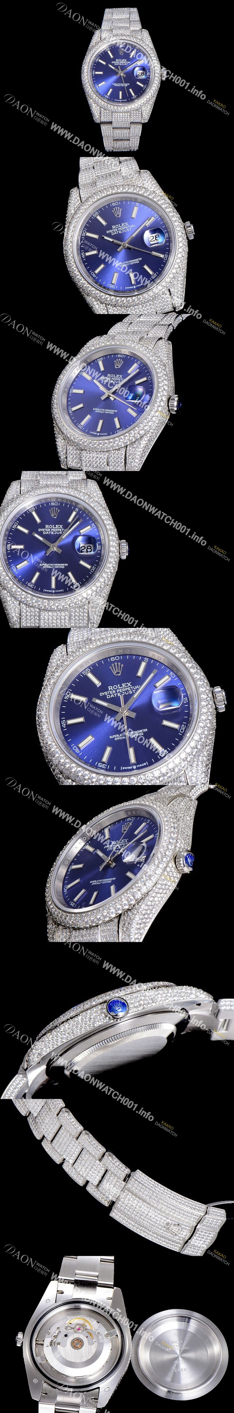 미러급 로렉스남성용 데이져스트 오토매틱 41mm 다이아몬드 블루다이얼 ROL47562 Ⅳ