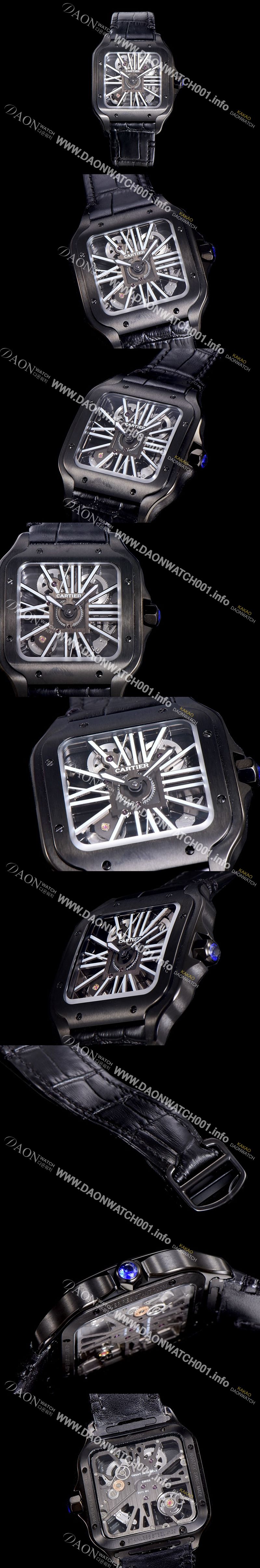 미러급 까르띠에남성용  산토스 더 까르띠에 수동/기계식 라지39.8미리 PVD 코팅 스켈레톤 다이얼 CAR64387 Ⅳ