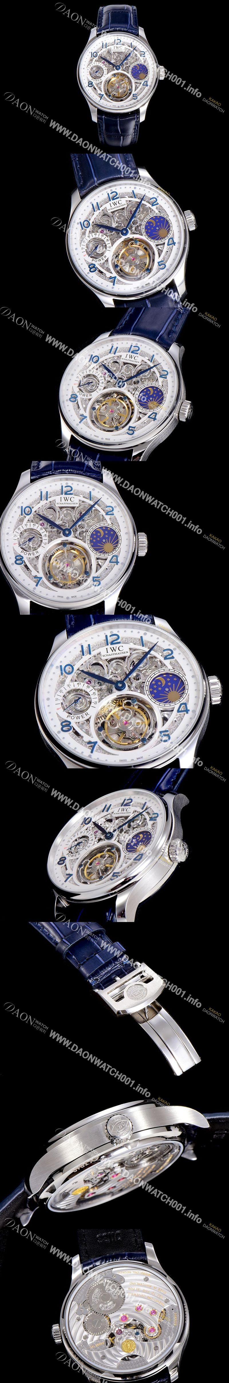 미러급 아이더블유씨남성용  포르투기즈 42미리 수동/기계식 투어빌론(뚜르삐옹) 스켈래톤 다이얼 블랙다이얼 IWC27041 Ⅳ