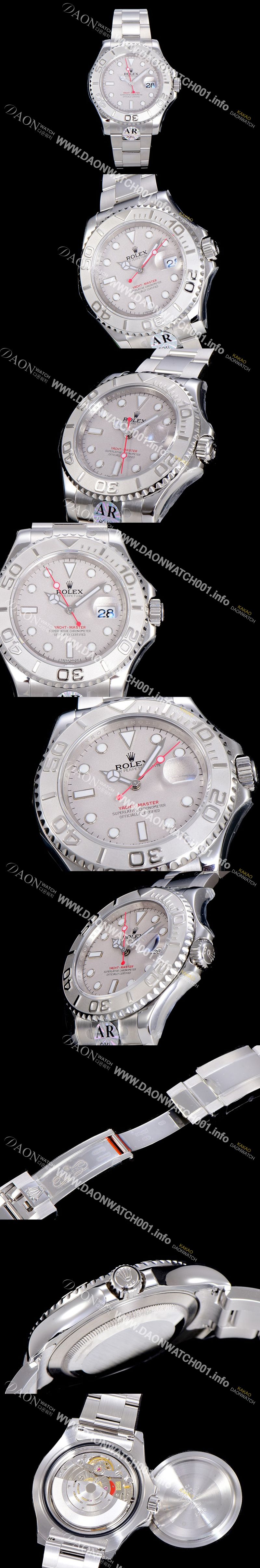 미러급 로렉스남성용 요트마스터 40미리 G.M.T 롤렉스 904L 3135 오토매틱 무브먼트 그레이다이얼 ROL52646 Ⅳ