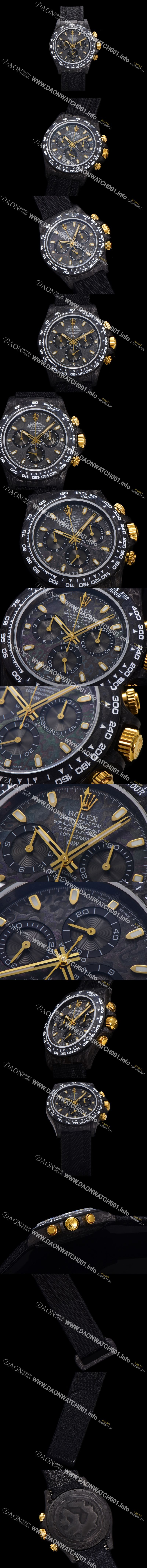 미러급 로렉스남성용 데이토나 포지드카본 커스텀 40미리 크로노그래프 오토매틱 Cal.4130 무브먼트 블랙다이얼 ROL74772 Ⅳ