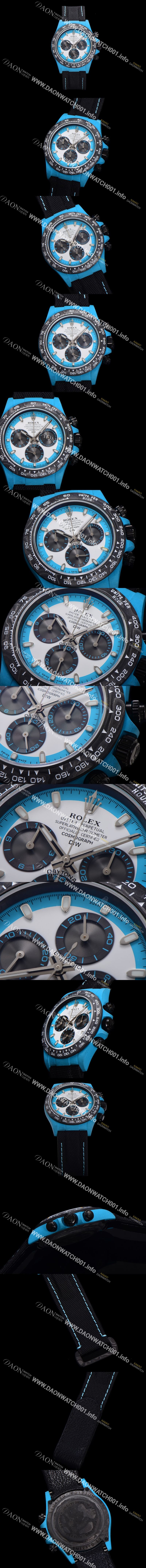 미러급 로렉스남성용 데이토나 포지드카본 커스텀 40미리 크로노그래프 오토매틱 Cal.4130 무브먼트 화이트 다이얼 ROL80330 Ⅳ