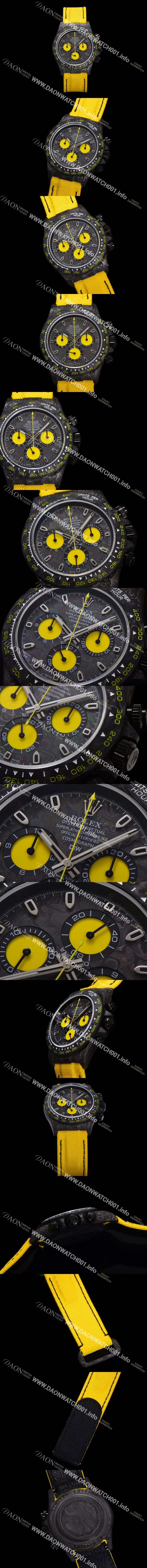 미러급 로렉스남성용 데이토나 포지드카본 커스텀 40미리 크로노그래프 오토매틱 Cal.4130 무브먼트 블랙다이얼 ROL67082 Ⅳ