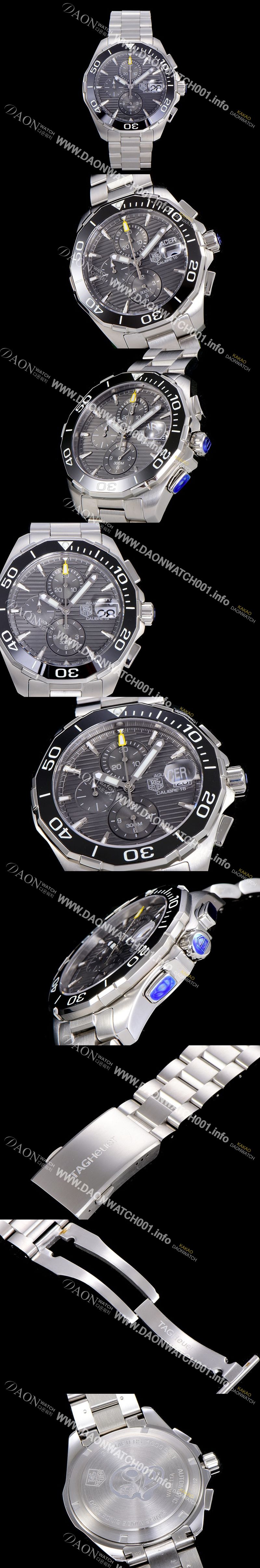 미러급 태그호이어남성용 아쿠아레이서 크로노그래프 43미리 쿼츠시계 그레이다이얼 TAG61888 Ⅳ