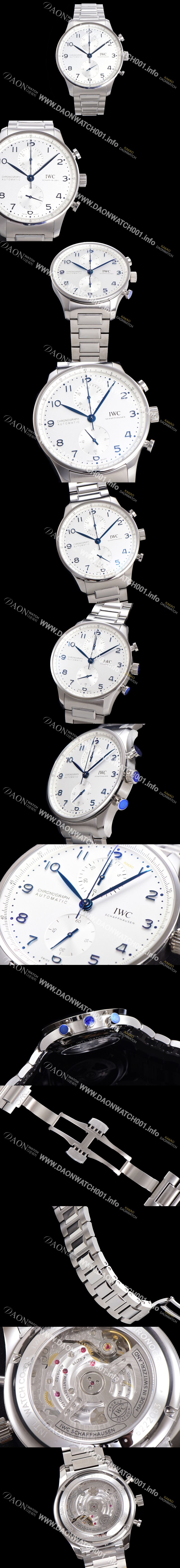 미러급 아이더블유씨 남성용시계 베스트 신형 포르투기즈 IW371617 크로노그래프 오토매틱 ETA7750-2 타입 41mm 메탈줄 화이트 다이얼 iwc64681 Ⅳ