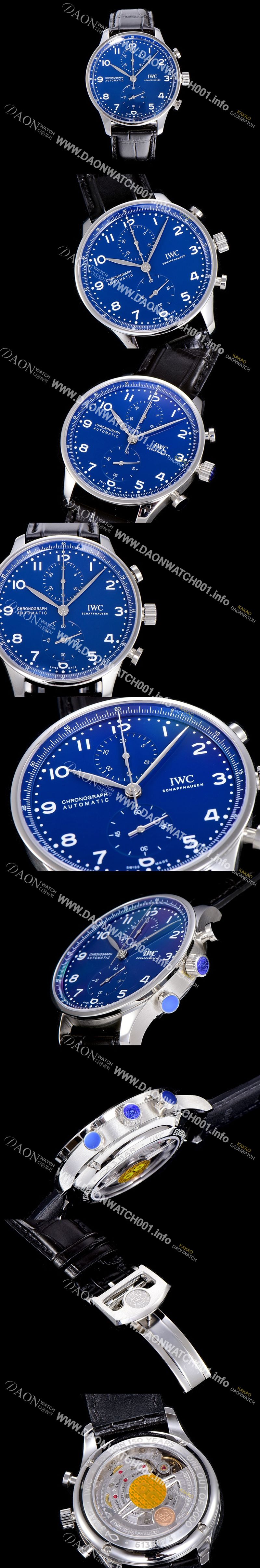 미러급 I.W.C남성용 포르투기즈 IW371601 크로노그래프 에디션 150주년 한정판 블루다이얼 IWC93810 Ⅳ