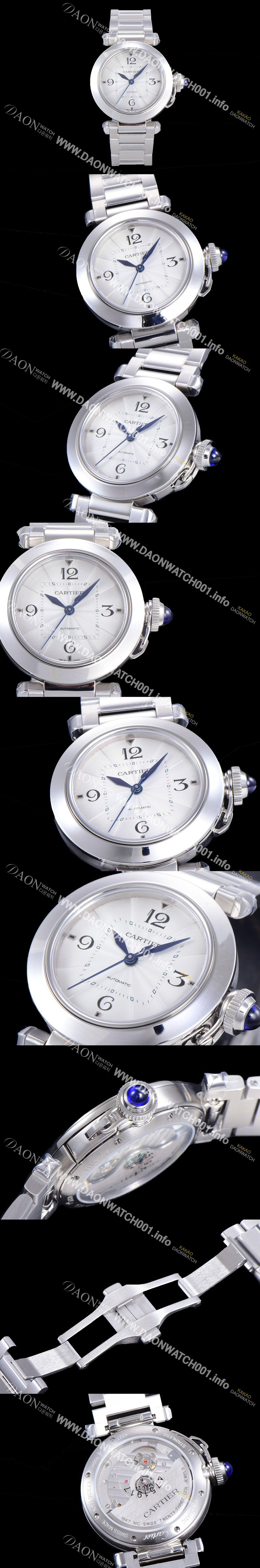 미러급 까르띠에 여성용 파샤 드 오토매틱 1847MC 35미리 메탈 화이트다이얼 CAR11437 Ⅳ