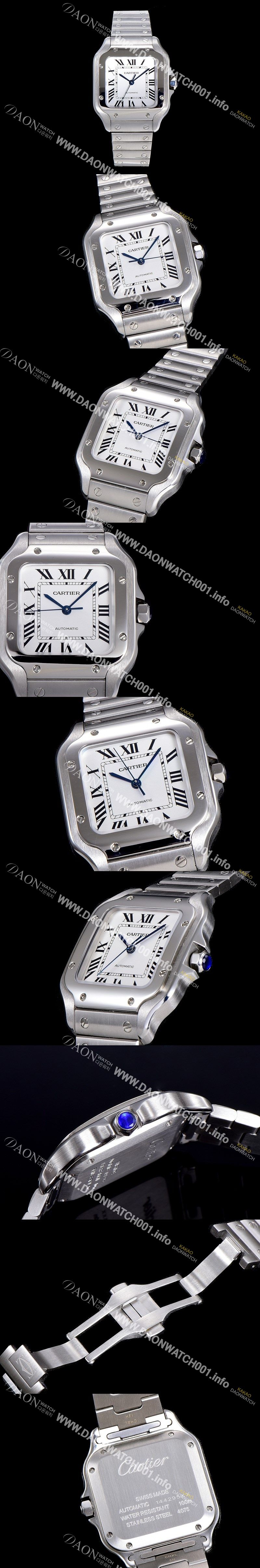 미러급 까르띠에 남성용 산토스 더 까르띠에 WSSA0029 오토매틱 ETA2892-2 35.1미리 화이트다이얼 CAR11489 Ⅳ
