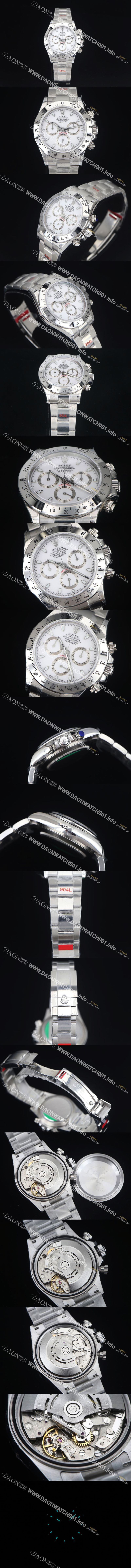 미러급 로렉스 남성용 904L스틸!! 데이토나 116520 오이스터 40미리 오토매틱 7750 타입 화이트다이얼 ROL72580 Ⅳ