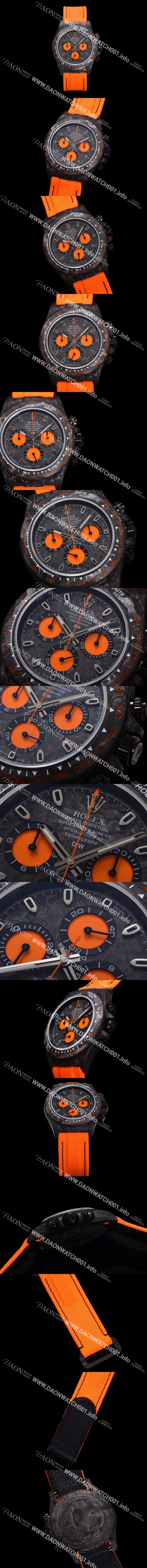 미러급 로렉스 남성용 데이토나 포지드카본 커스텀 40미리 크로노그래프 오토매틱 Cal.4130 무브먼트 블랙 다이얼 ROL79679 Ⅳ