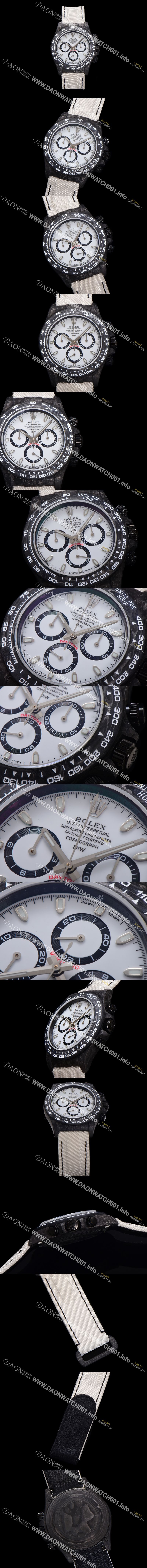 미러급 로렉스 남성용 데이토나 포지드카본 커스텀 40미리 크로노그래프 오토매틱 Cal.4130 무브먼트 화이트 다이얼 ROL79459 Ⅳ