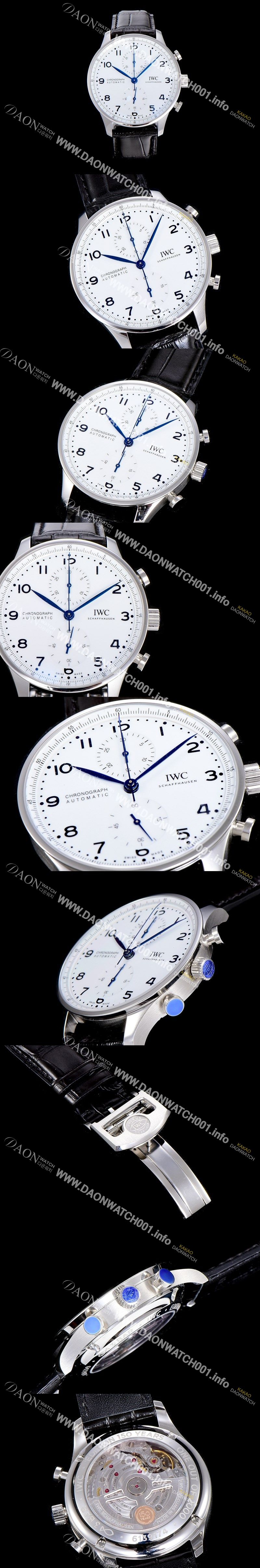 미러급 아이더블유씨 남성용 150주년 신상품 / 포르투기즈 IW371602 크로노그래프 오토매틱 Cal.69355 타입 41미리 가죽줄 화이트다이얼 IWC74316 Ⅳ