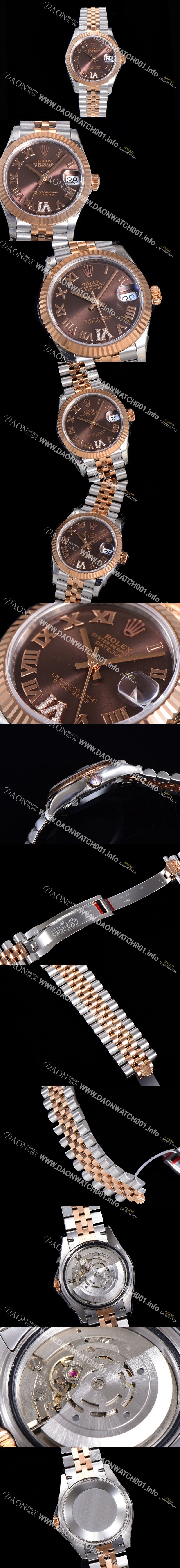 미러급 로렉스 여성용 2021신상 데이져스트 오토매틱 ETA2824-2688 31mm 18K로즈골드 메탈줄 브라운 다이얼rol46907 Ⅳ