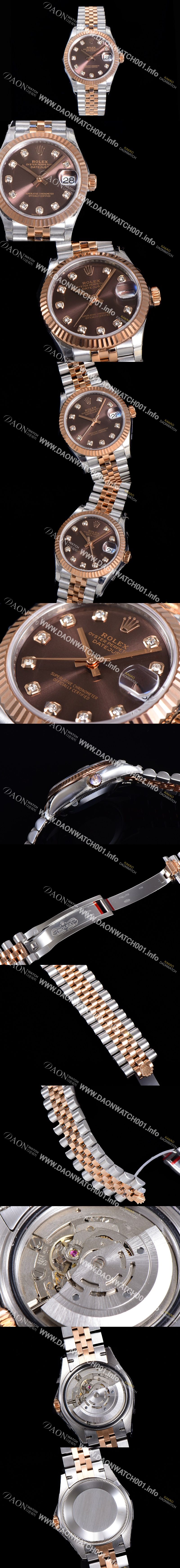 미러급 로렉스 여성용 2021신상 데이져스트 오토매틱 ETA2824-2688 31mm 18K로즈골드 메탈줄 브라운 다이얼rol35714 Ⅳ