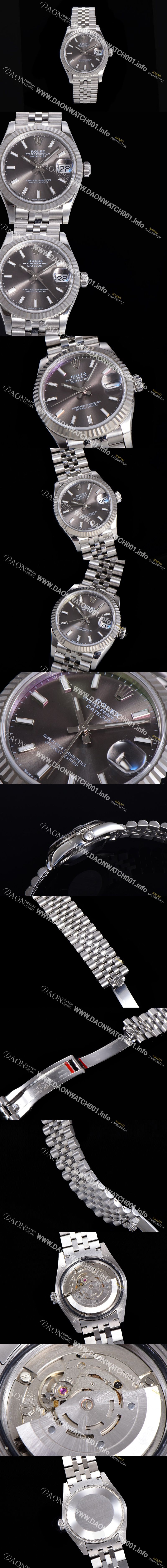 로렉스 2021신상 데이져스트 오토매틱 ETA-2688 31mm 여성용 메탈줄 그레이 다이얼 rol105251879