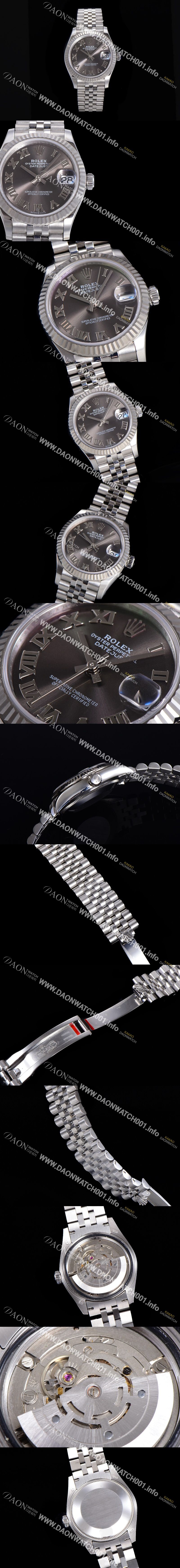 로렉스 2021신상 데이져스트 오토매틱 ETA-2688 31mm 여성용 메탈줄 그레이 다이얼 rol105163708