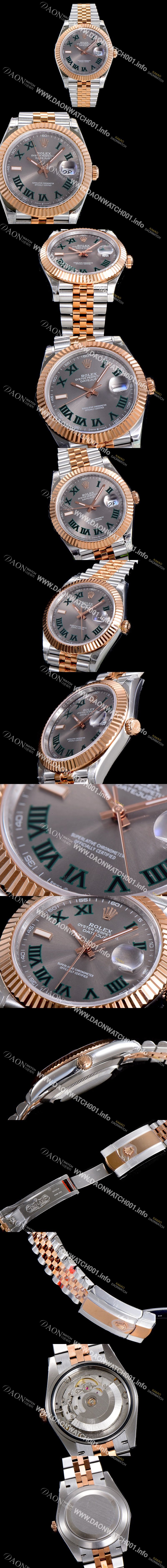 미러급 로렉스 남성용 데이저스트 오토매틱 아시안2836-2/3235타입 41미리 18K옐루골드 투톤콤비 그레이다이얼rol42153 Ⅳ