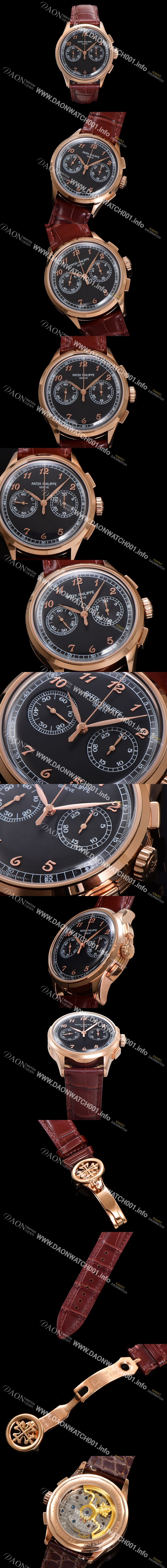 미러급 파텍필립 남성용 컴플리케이션 5170G 크로노그래프 18k로즈골드 오토매틱 7750 타입 39mm 가죽줄 블랙 다이얼 pat2213 Ⅳ