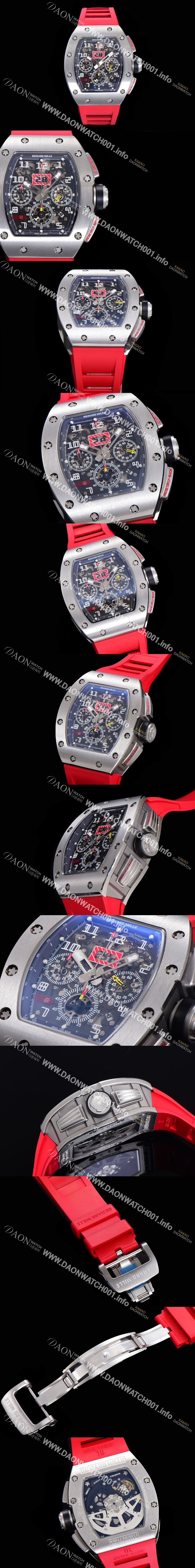 미러급 리차드밀레 남성용 최고급형 RM11-03 플라이백 크로노그래프 50미리 스켈레톤 다이얼 오토매틱 무브먼트 RIC09645 Ⅳ