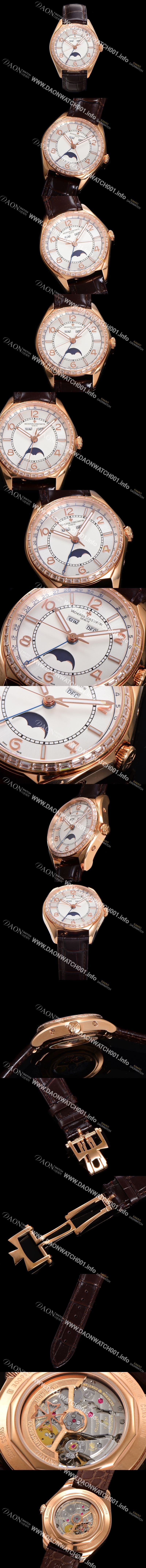 미러급 바쉐론 콘스탄틴 남성용 피프티식스 컴플리트 캘린더 Ref.4600E 18k 로즈골드 40mm 오토매틱 2460 QCL/1 타입 실버 다이얼 vac1154 Ⅳ