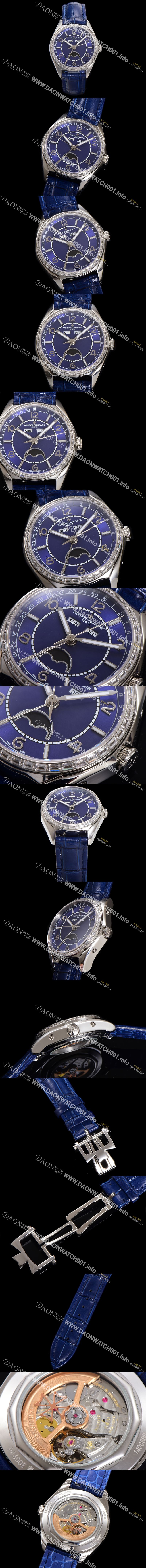 미러급 바쉐론 콘스탄틴 남성용 피프티식스 컴플리트 캘린더 Ref.4600E 오토매틱 2460 QCL/1 타입 40mm 블루 다이얼 vac1153 Ⅳ