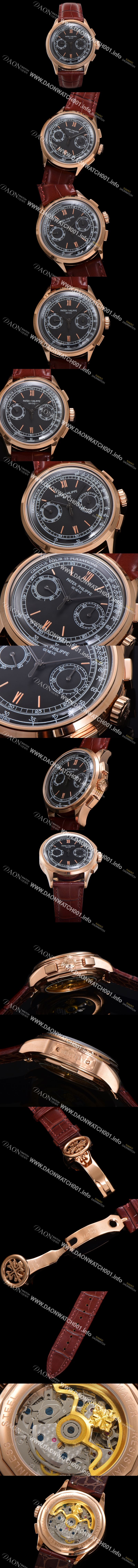 미러급 파텍필립 남성용 컴플리케이션 5170G 크로노그래프 18k로즈골드 오토매틱 7750 타입 39mm 가죽줄 블랙 다이얼 pat2208 Ⅳ