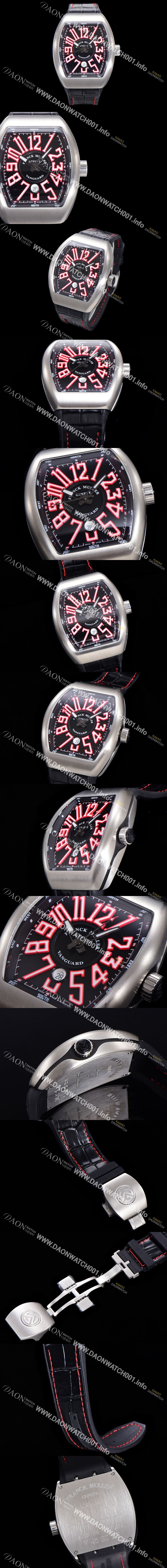 미러급 프랭크뮬러 남성용 뱅가드 2824 므브먼트 오토매틱 44미리 러버밴드 블랙다이얼 FRA75477 Ⅳ