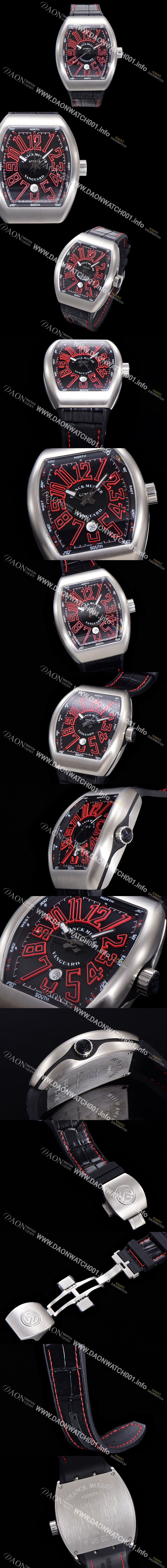 미러급 프랭크뮬러 남성용 뱅가드 2824 므브먼트 오토매틱 44미리 러버밴드 블랙다이얼 FRA75486 Ⅳ