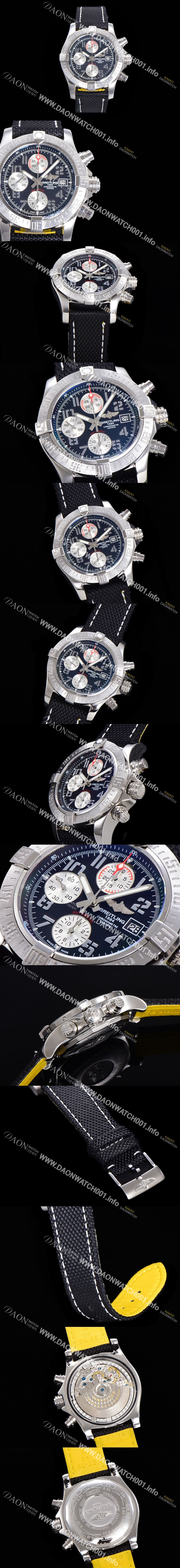 미러급 브라이틀링남성용 어벤져 II 크로노그래프 45미리 볼카노 오토매틱 블랙다이얼 BRE65949 Ⅳ